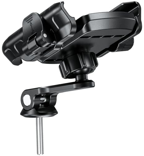 BRCOVAN Bike Fork Stem Phone Mount [Camera Friendly] [1s Lock & Release] Adjustable Bike Phone Holder with Solid Aluminum Mounting Base, Bicycle Headset Top Cap Phone Cradle for 5.4'' - 7.2 Cellphone