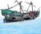 LEKEFETO Aquarium Schiffswrack Dekorationen, Aquarium Dekoration Piratenschiff -Air Bubbler versunkenes Schiff Ornament- Aquarium Luftpumpe Angetrieben Aktion Dekor (dunkelgrün)