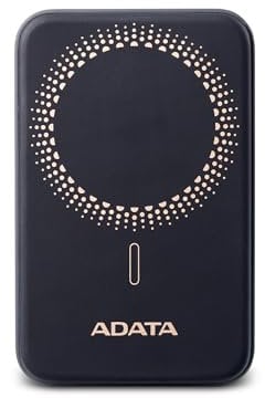 ADATA R050 Magnetische Tragbare Powerbank, 5000mAh Wireless QC/PD 20W USB-C Schnellladeakku Pack für iPhone 15/15 Pro/ProMax