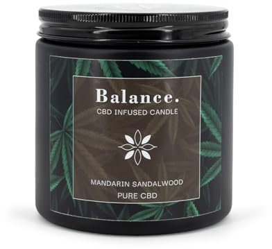 Candle-Brothers CBD Duftkerze im Glas mit Deckel | Mandarin Sandalwood | Duftkerze zur Entspannung | Balance Kerze im Glas | Geschenk für Freunde & Familie | Duftkerze Sojawachs