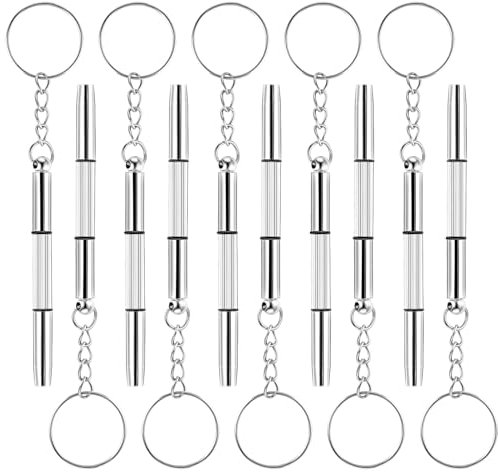 TAIYOU 10 Pezzi 3 in 1 Cacciavite Acciaio Inox Set Portachiavi Mini Cacciavite Cacciavite Multifunzione Portatile Set Cacciaviti Riparazione Degli Occhiali 3 in 1 Cacciavite Precisione
