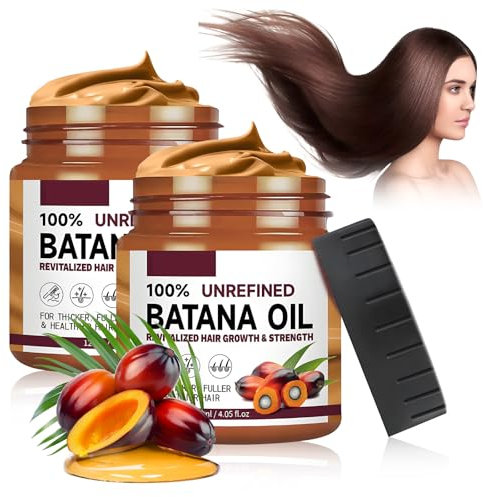 RoserRose 240ml Batana Öl für Haarwachstum, Bio Organisches Natürliches Kaltgepresstes Haaröl mit Rosmarin für Haare (2 Stück)