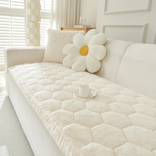 GKXLH Dicke Sofa überzug Waschbar - Neu Weiches Flanell Couch überzug 2 3 4 Sitzer, Anti-Rutsch Sofabezug, Gemütlich Sofa Cover Sofa bezug Sofaüberwürfe Möbelschoner für Wohnzimmer (90x160cm)