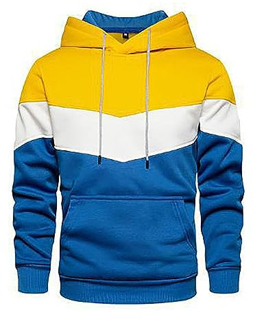 DUHGBNE Gratis Artikel 0 Euro Sweatshirts FüR Herren 2023 Und Winter Straße Casual Sport Pullover Lose Seite Naht Farbe Passenden Jugend Mit Kapuze Men's Fashion Sale