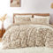Freyamy Plüsch Bettwäsche 135x200 4tlg Khaki Braun,Flauschig Kunstfell Fleece Winterbettwäsche,Warme Flanell Wende Bettwäsche Set Samt Cashmere Touch Bettbezug + 1 Kissenbezug 80x80