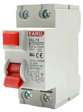 LIUCHUCHU Diferencial Rearmable Interruptor diferencial de Corriente Residual electromagnético 2P 32A 10/30/100/300 mA Interruptor de Seguridad Disyuntor(2P 300mA,32A)