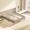 DEWINNER - Sommier Tapissier - Solide et Confortable Lit 160 * 200cm - 2x14 Lattes avec 9 Pieds- Hauteur du Cadre de lit 35 cm - Beige