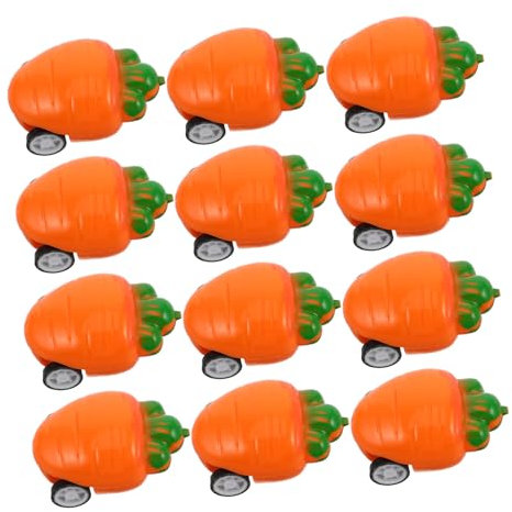 DIKACA Osterkorbfüller 50 Stück Winzige Rückziehauto-spielzeuge Für Jungen Und Mädchen Mini-spielzeugautos Lustiges Karotten-Design