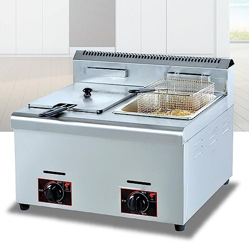 WOTZOV Friggitrice da Esterno, friggitrice da Interno, friggitrice da casa, per friggere Alette di Pollo e Patatine Fritte nei ristoranti casalinghi，Double Cylinder