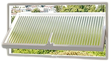 Fenster für Wohnhäuser, 360° Drehbares Aluminiumfenster, Kellerfenster mit Sicherheitsglas, für Hühnerstall, Küche, Wohnzimmer(White,100x40cm/39.3x15.7in)