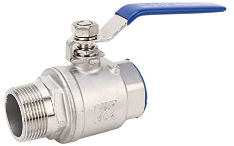 Kugelhahn aus Edelstahl 304 – 1 1/4 Zoll DN32 NPT-Innen- und Außengewinde – 1000 WOG 1000 PSI Nennarbeitsdruck für Wasser, Öl, Gas und Dampf – Durchflussregelventil in