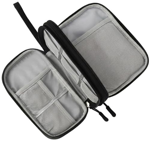 KUTKE Electronics Accessories Organiser Bag,Travel Accessories,Travel Essentials Cable Bag Waterproof Cable Organiser Bag,Travel Gadget Bag, Holiday Essentials for Men Women, 8.5 x 5 Inch, Black