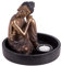 SIDCO Buddha Figur Zen Gold mit Teelichthalter Deko Schale Feng Shui Statue