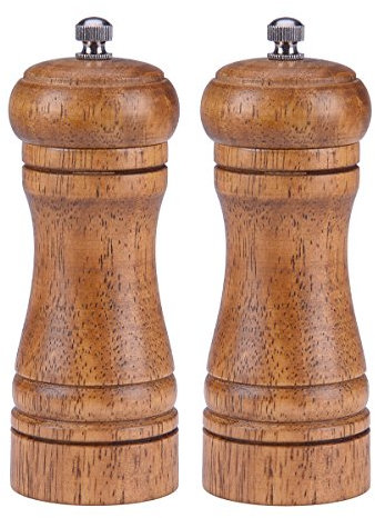 Pfeffermühle, Salzmühle Manuelle Holz Gewürzmühle - Holzmühle - Salz- und Pfeffermühlen, Einstellbares Keramikmahlwerk Pfeffermühle