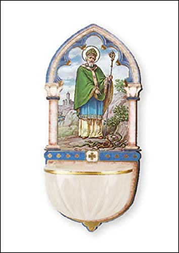 Cuenco de San Patricio, diseño de la fuente de agua bendita, San Patricio, brilla en la oscuridad