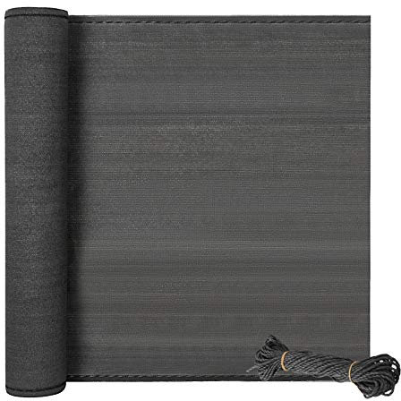 EUGAD Zaunblende 1,0×10m, Sichtschutz Zaun 150 g/m² HDPE Sichtschutznetz, Schattiernetz Sonnenschutz Tennisblende für Garten Sportplatz Maschendrahtzaun inkl. Nylonkordel, Anthrazit