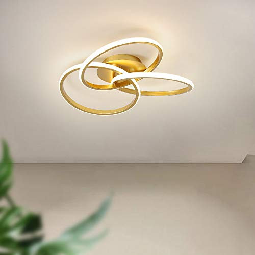 LED Deckenleuchte Modern Design 3 Rund Ring Wohnzimmer Lampen LED Schlafzimmerlampe Wohnungs Deko Decke Pendelleuchte Dimmbar mit Fernbedienung Chic Minimalismus Flur Landhaus Zimmer Badezimmer Lampe