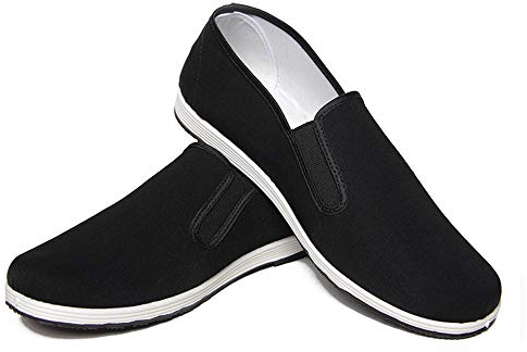 Chaussures Arts Martiaux Unisexe Chaussures Kung Fu Chinois Chaussures Tai Chi Old Beijing Semelle Caoutchouc Noir(42 EU 260mm)