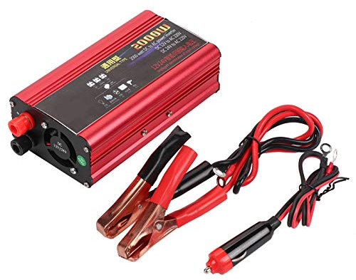 Inversor de coche con adaptador 2000W Inversor de corriente de coche Adaptador convertidor de cargador USB Onda sinusoidal modificada DC 12V/24V a AC 220V
