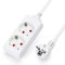 Aigostar Steckdosenleiste 2-fach Tischsteckdose Kindersicherung 3G1.5m㎡ 3m Kabel, Weiß