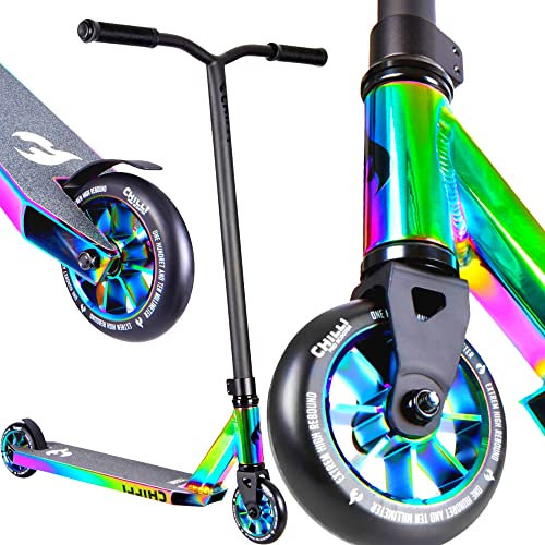 Chilli Pro Base Stunt-Scooter Park-Trick-Tret-Roller + Fantic26 Griptape (Rocky Rainbow Neochrome)