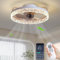 30W Ventilatori da Soffitto con Lampada, Dimmerabile Lampada da Soffitto con Telecomando 3 temperature colore 6 velocità del vento Ventilatori da Soffitto per Soggiorno,Cucina,Studio (Ø50cm Bianco)