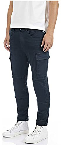 Replay Shift Motorradjeans, dunkelblau, Long 31