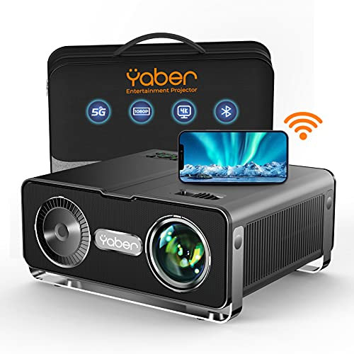Videoprojecteur Full HD 5G WiFi Bluetooth,YABER V10 10000L Projecteur Bluetooth 5.1 Bidirectionnel avec,Rétroprojecteur USB 1080P Supporte 4K,Zoom Infini,Projecteur Portable pour iOS/Android/PS5/etc.