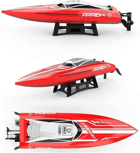 NCRD Remote Control Boat for Pools and Lakes,2.4GHz RC Boats with Rechargeable Battery for Adults and Kids (Color : White)