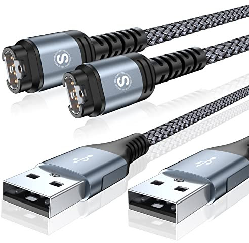 Garmin Watch Charger Cable Compatible with Garmin Fenix 5[2-Pack,color] (1.2m, light grey)