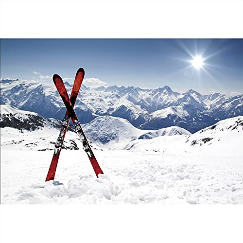 Aoihrraan 2,2x1,5m Schnee Berg Landschaft Fotografie Hintergrund Snowboard Ski Sport Gipfel Sonnenlicht Winter Natur Landschaft Hintergrund Urlaub Outdoor Reisen Abenteuer Party Portrait Foto Prop