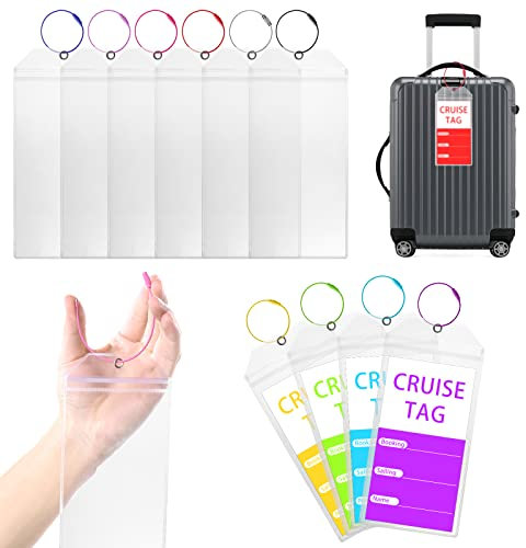 10 Stück Kofferanhänger Kreuzfahrt, Wasserfeste PVC Gepäckanhänger für Kreuzfahrten, Transparente Kreuzfahrt Gepäckanhänger mit Metallband, Robuste Gepäckanhänger Kofferanhänger für Gepack Tasche
