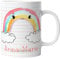 timalo® Kindertasse mit Namen bedrucken lassen | Personalisierte Tasse mit Regenbogen und Wunschname für Kinder Geschenktasse | Mädchen Geschenk aquarell | mug-ki-07