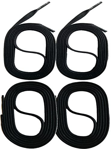 SNORS 2 PAAR runde gewachste Schnürsenkel SCHWARZ 150cm Ø3mm - reißfest, stabil, Schuhband für Lederschuhe, Stiefeletten, edel Baumwolle
