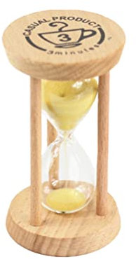 Artibetter Mini Sablier en Bois Sablier 3 Minutes Transparent Sablier Minuteries Montre de Sable Soufflé à La Bouche Sablier Minuterie pour Bureau Salle de Classe Cuisine Jaune