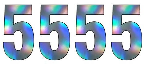 【Pack of 4】Multi Shine Silver Wheelie Bin Number (5) Self Adhesive Water Resistant Stickers, 7 Inches Bin Numbers for Wheelie Bins Dustbins Garbage bins