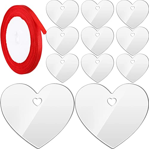 EXCEART 1 juego de acrílico transparente en blanco corazón disco acrílico decorativo con agujero llaveros espacios en blanco placas acrílicas transparentes para manualidades, manualidades y llaveros