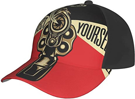 LOUJIN Selbstverteidigung Gun Baseball Hut für Männer Frauen Hip Hop Caps Schwarz Snapback Hüte Papa Trucker Cap Selbstverteidigung Gun, #509, M/Einheitsgröße
