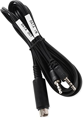 HQPARRTS 3-Foot Black Mini DIN Male to 2 x 1/8 (3.5mm) Male Audio/Data Cable for YAESU FT-897, FT-857, FT-891, FT-991, FT-450, FT-900, FT-950 and Others