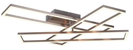 Reality Leuchten Deckenleuchte Corso R64423107, Metall Nickel matt, inkl. 36 Watt LED, Fernbedienung