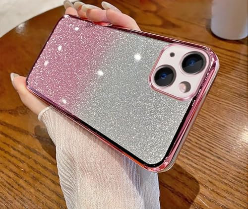 Verlaufsglitzer Elektroplattierte Transparente Hülle Kompatibel mit Samsung Galaxy S9 Plus Case TPU Schlankem StoßFestem Handyhülle