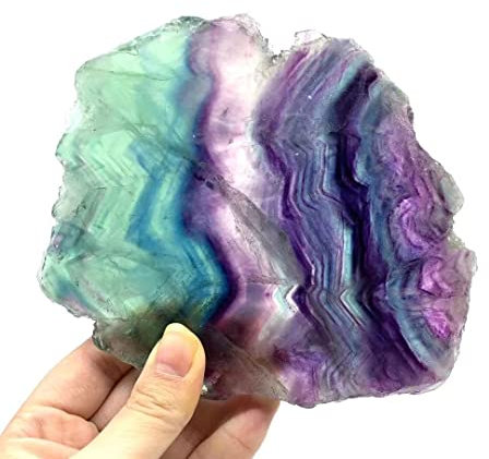 – Dessous de Verre en Pierre Naturelle, Cristal, Fluorite Arc-en-Ciel, for la décoration de la Maison, de la Salle, 1 pièce décoration d'intérieur