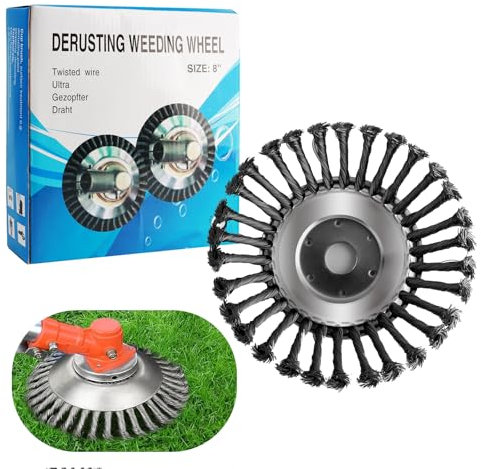 VINEST Cepillo para desbrozadora con orificio de 25,4 mm, cepillo para desbrozadora, cepillo para malas hierbas para desbrozadora, cepillo de alambre para desbrozadora, cepillo de malas hierbas para