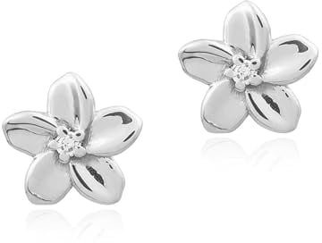 PaLu Flower Studs – 925 Sterling Silber Blumen-Ohrstecker mit Zirkonia – nachhaltig handgefertigt – Geschenk für Frauen
