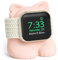 ELETIUO Lade-Ständer kompatibel mit Apple Watch Series 49/46/45/44/42/41/40/38mm iWatch Ultra2/Ultra/10/9/8/SE2/7/6/SE/5/4/3/2/1, Silikon-Ladestation mit Organizer & Nachtmodus, rosa