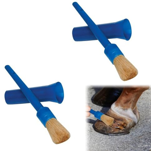 Pinceau pour Sabot avec Protection, Pinceau à Cheval,Pinceau à Sabots, Brosse de Soin des Sabots en Poils de Porc, Pinceau pour Sabots avec Capuchon, Pour le Nettoyage des Sabots à Cheval, 2 Pièces