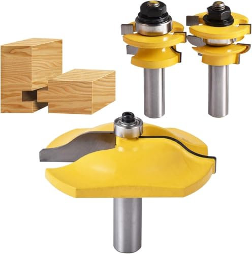 HOHXEN 1/2 '' Shank Ogee Rail and Styles Router Bits Set Elevado Panel Router-Bit Fresado Herramientas Eléctricas Cuchillo Puerta Cortador de Madera
