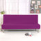 Hixingo Sofa Überzug Ohne Armlehnen, Anti-Rutsch Armloser Sofabezug Nordische Volltonfarbe Couch Überzug, Elastischer Spandex Sofabettbezug (160-180cm,Lila)