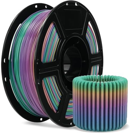 FLASHFORGE 3D Drucker Elastic/TPU95A Filament 1.75mm, hohe Elastizität & Haltbarkeit für weiche Prototypen, Wearables & Funktionsteile, 1kg Spule, 95A Soft 3D Drucker Filament (Regenbogen-Bonbon)