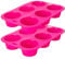 ZANGCO Non-Stick Silicone Muffin Tray – 6-Cup BPA-Free, Heat-Resistant Baking Pan for Cupcakes, Muffins, and More (Pink 2 - Pack)